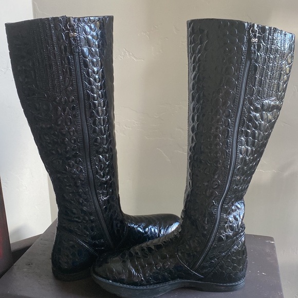 SOLD Kalso by Earth Elite Black Patent Leather Knee High Waterproof Boots! - Picture 7 of 12